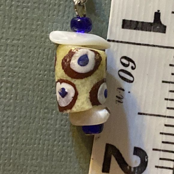 Handcrafted Ghana Krobo Bead Earrings Bought in Ghana New - Picture 3 of 4